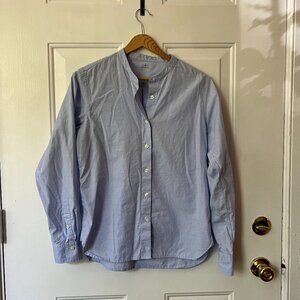 Muji Women's Collarless Button Shirt in Classic Light Blue